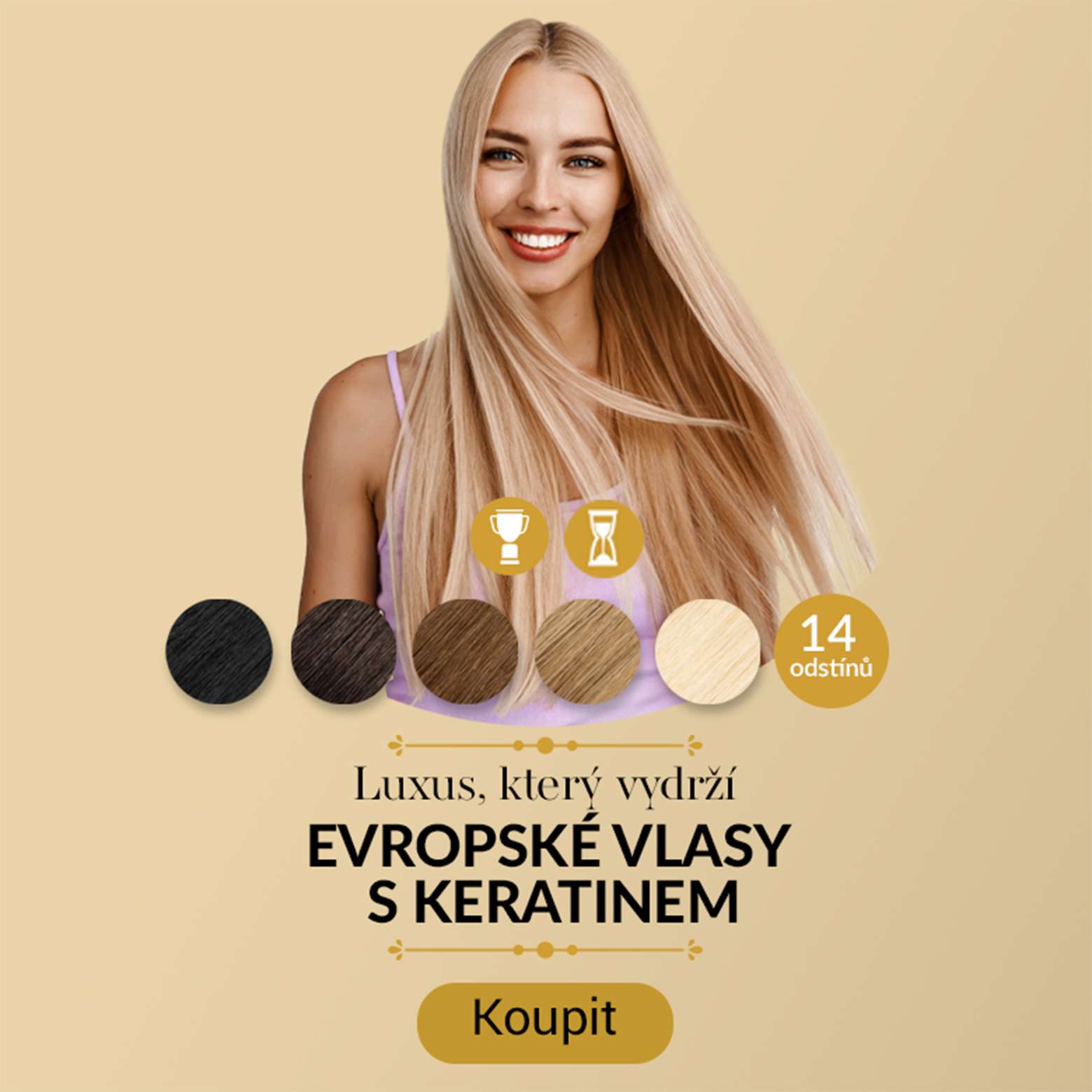 Evropské vlasy - keratin