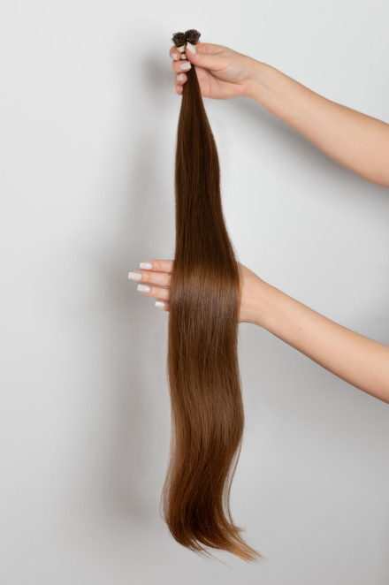 Virgin Hair #7 světle hnědá | délka: 75 cm | 106 pramenů
