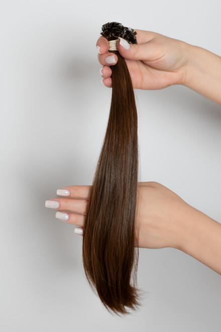Virgin Hair #7 světle hnědá | délka: 35-39 cm | 94 pramenů