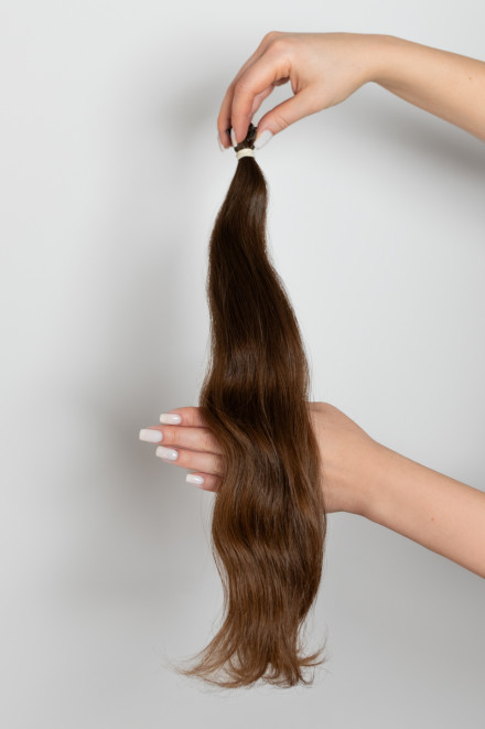 Virgin Hair #7 světle hnědá | délka: 40-44 cm | 58 pramenů
