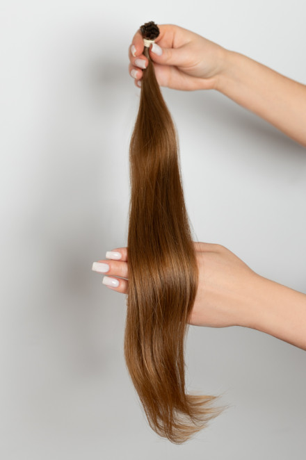 Virgin Hair #8 tmavě medová | délka: 45-49 cm | 47 pramenů