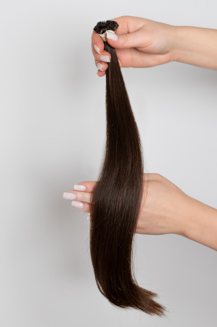 Virgin Hair #6 hnědá | délka: 40 cm | 53 pramenů