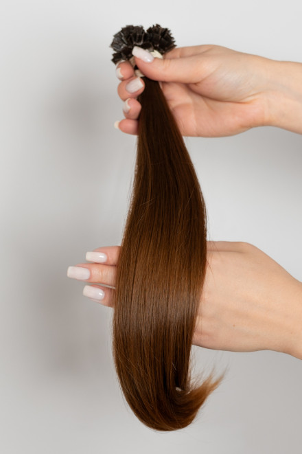 Virgin Hair #7 světle hnědá | délka: 35 cm | 100 pramenů
