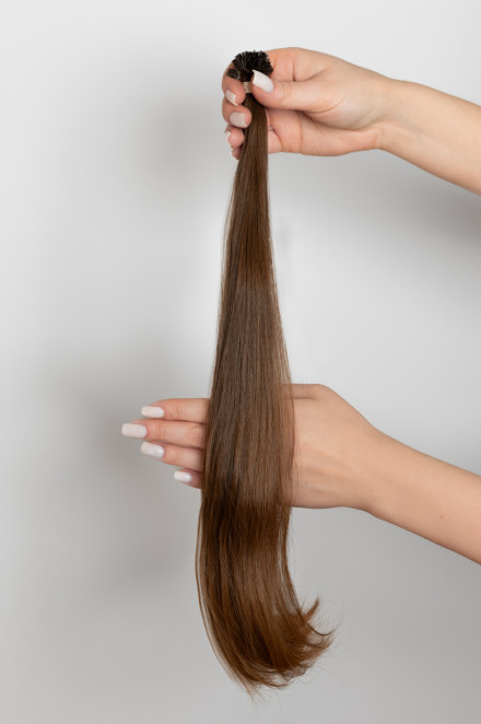 Virgin Hair #7-8 světle hnědá | délka: 40-44 cm | 58 pramenů