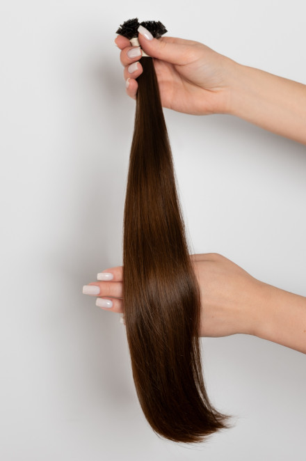 Virgin Hair #7 světle hnědá | 45 cm | 93 pramenů